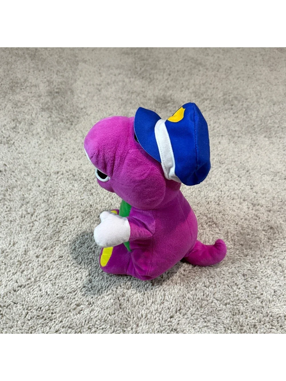 Barney the Dinosaur Plush Toy with Crossing Guard Hat